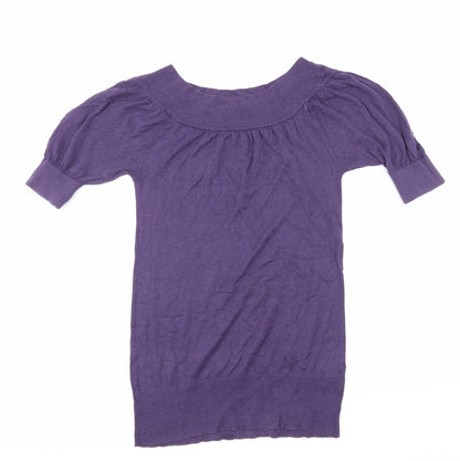 Back view of Marks & Spencer women’s purple jumper, size UK 10