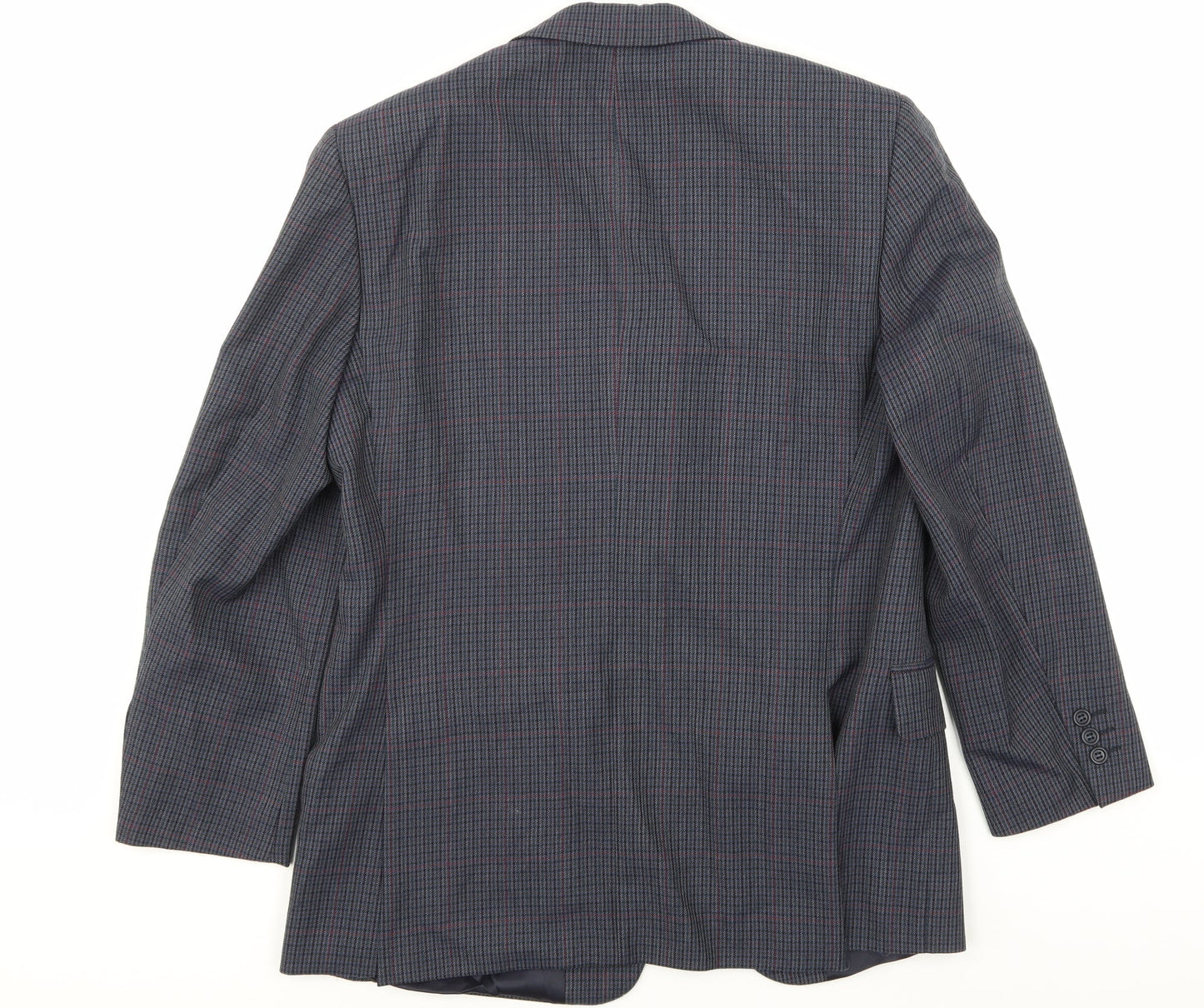 Preworn Mens Blue Herringbone  Jacket Suit Jacket Size 38