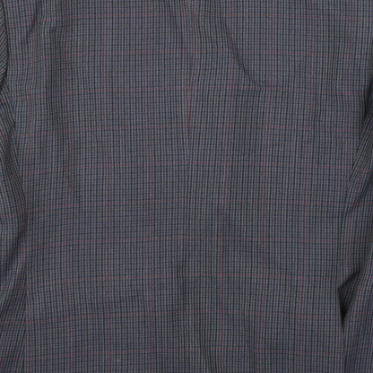 Brand and care label for Preworn men’s blue herringbone jacket suit jacket, size 38