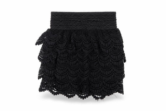 Front view of Preworn women’s black mini skirt