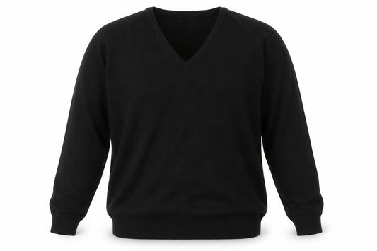 Front view of Cameron men’s black jumper, size 2XL