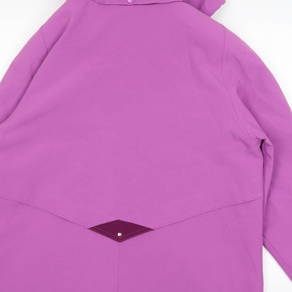 Brand and care label for Finesse women’s purple jacket coat, size UK 14