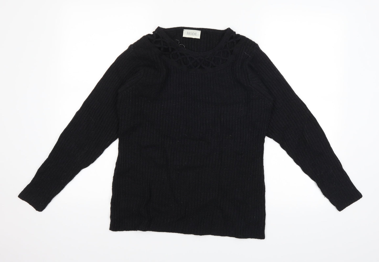mode Womens Black   Pullover Jumper Size 12