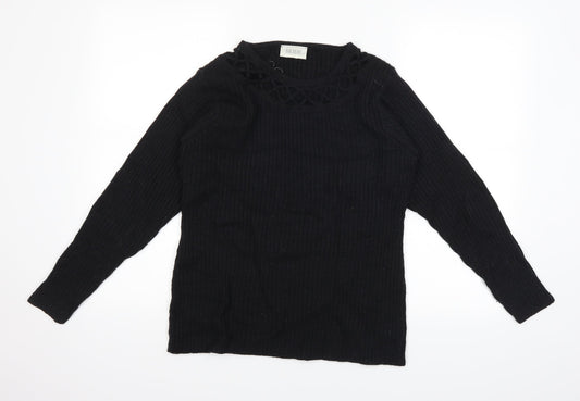 mode Womens Black   Pullover Jumper Size 12