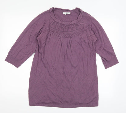 Additional front view of Klass women’s purple jumper, size M