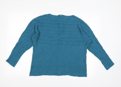 Front view of Tu women’s blue jumper, size UK 16