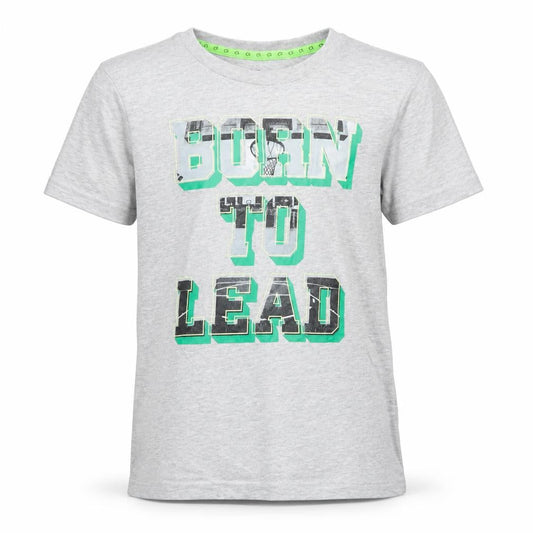 Front view of Gap boys’ grey basic t-shirt, size 10-11, years