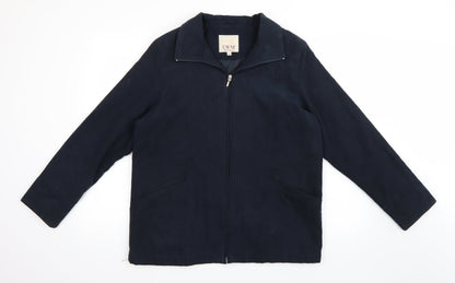 Additional front view of EWM women’s blue jacket, size UK 14