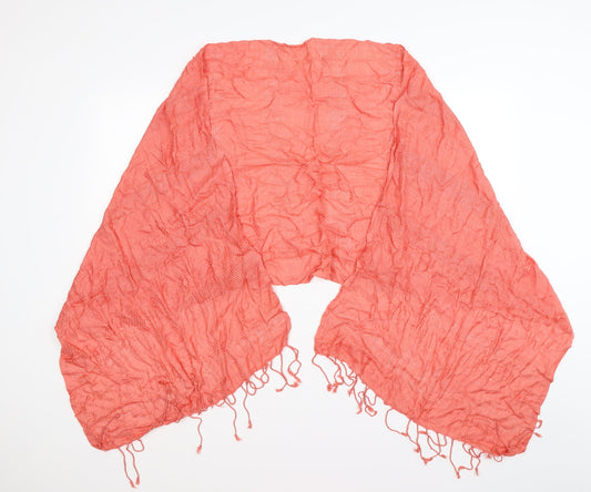 Preworn Womens Orange  Knit  Scarf   - coral