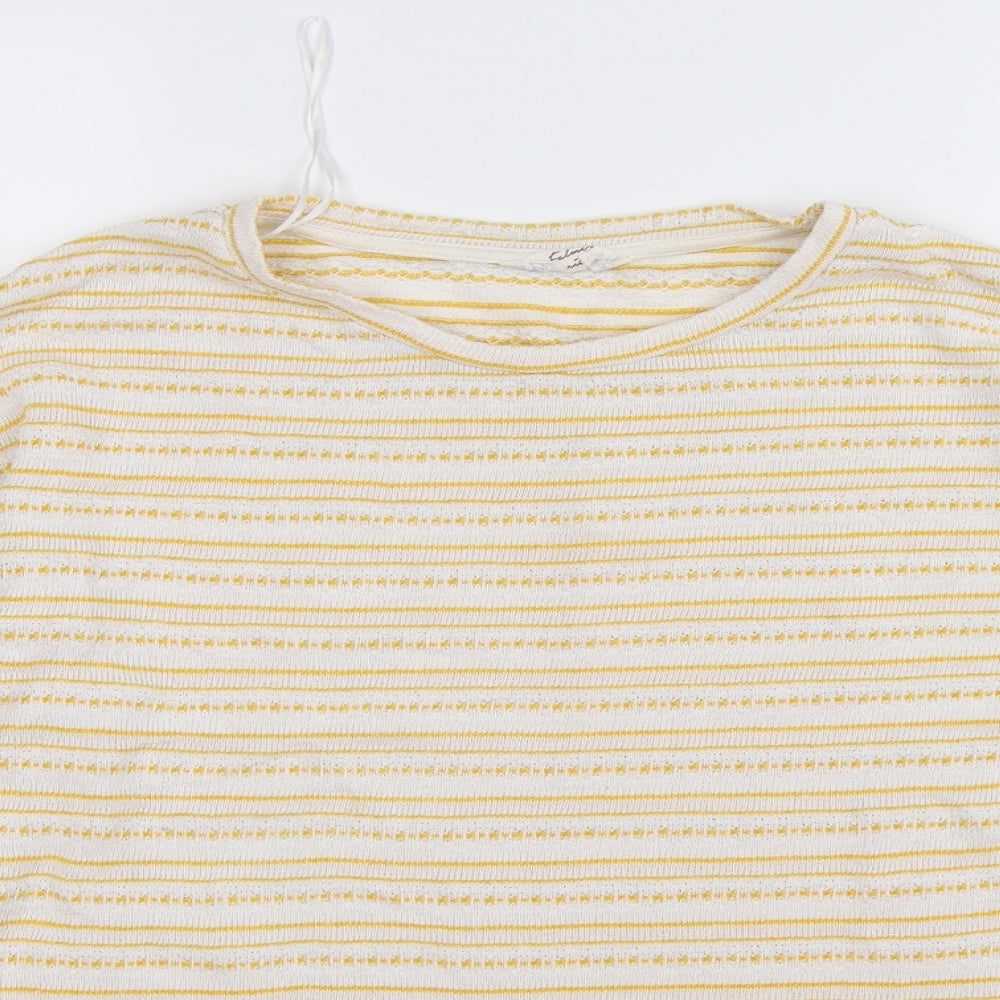 falmer Womens Yellow Striped  Pullover Jumper Size 14