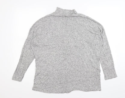 Back view of Select women’s grey striped knit jumper, size M