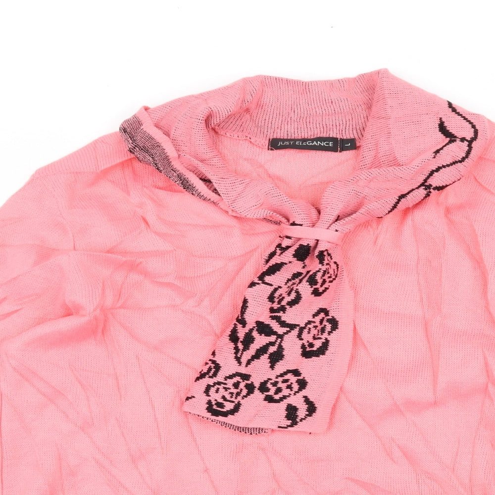 Just Elegance Womens Pink   Pullover Jumper Size L