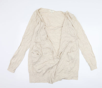 Additional front view of Next women’s beige cardigan jumper, size UK 10