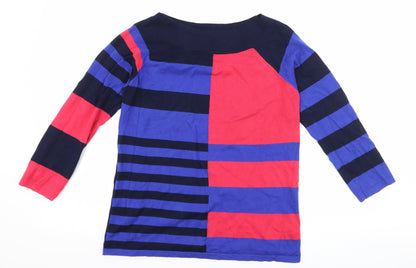 Additional front view of Next women’s purple striped jumper, size UK 10