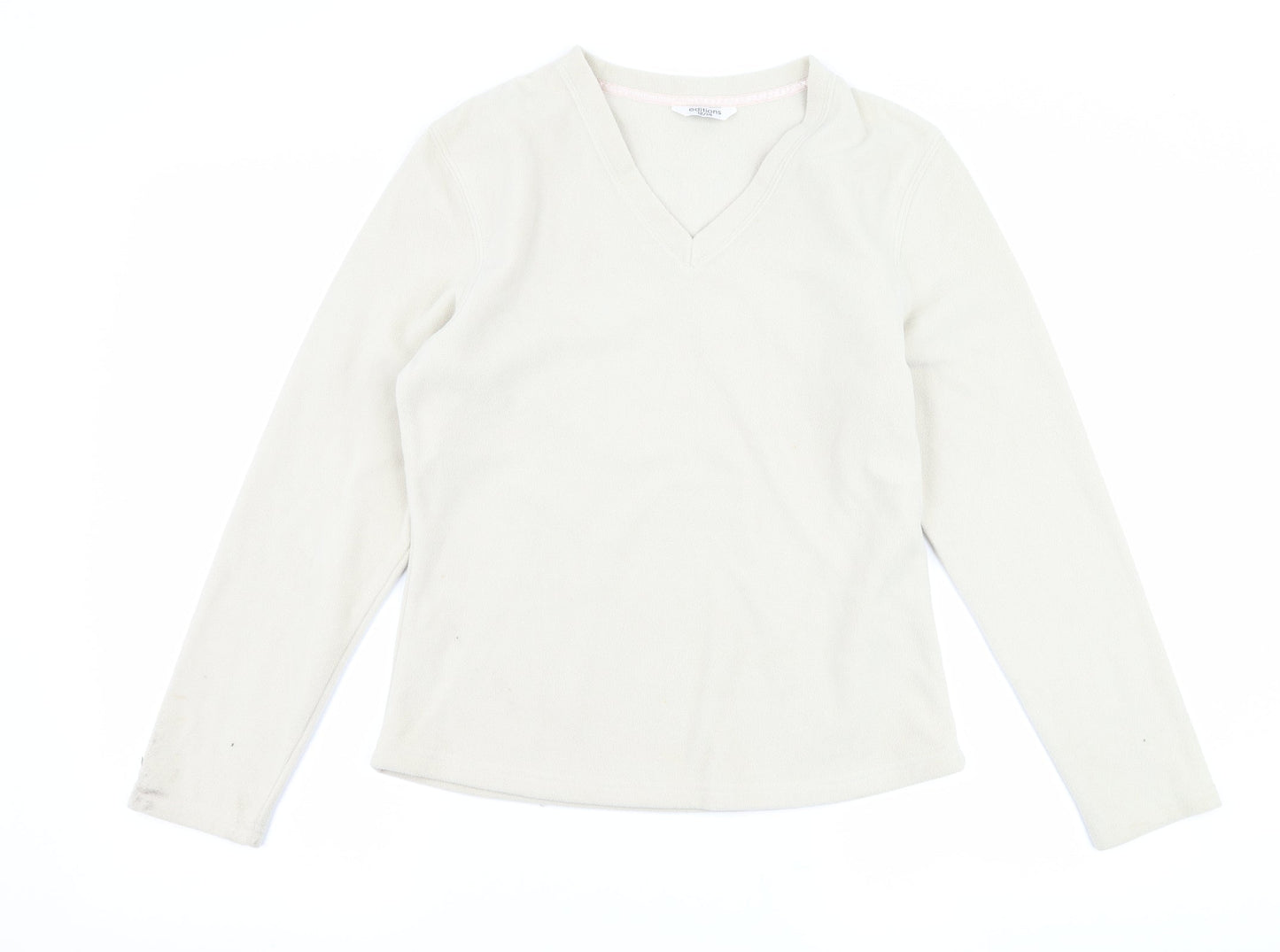 editions Womens Beige  Fleece Pullover Jumper Size 12