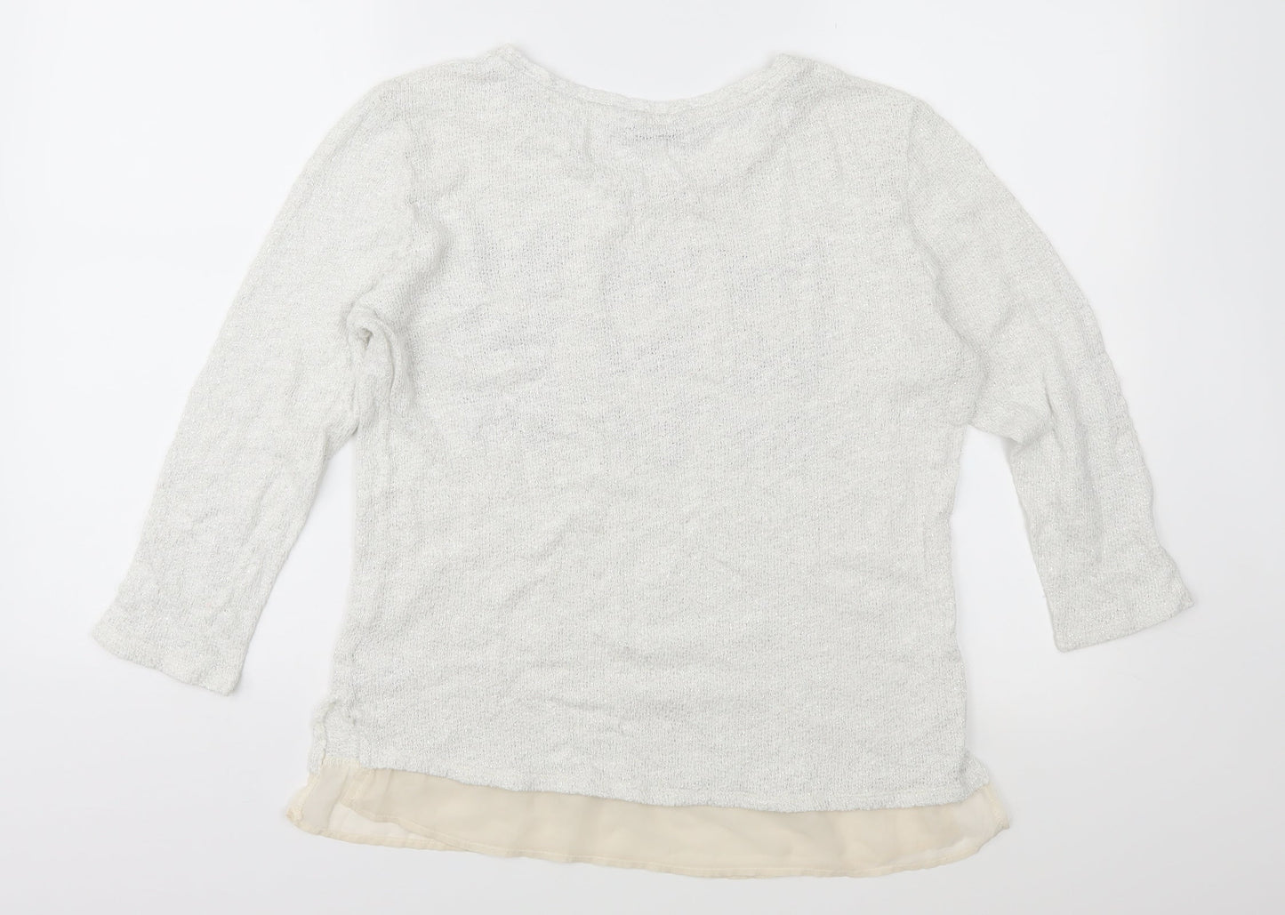 TU Womens White  Knit Pullover Jumper Size 14