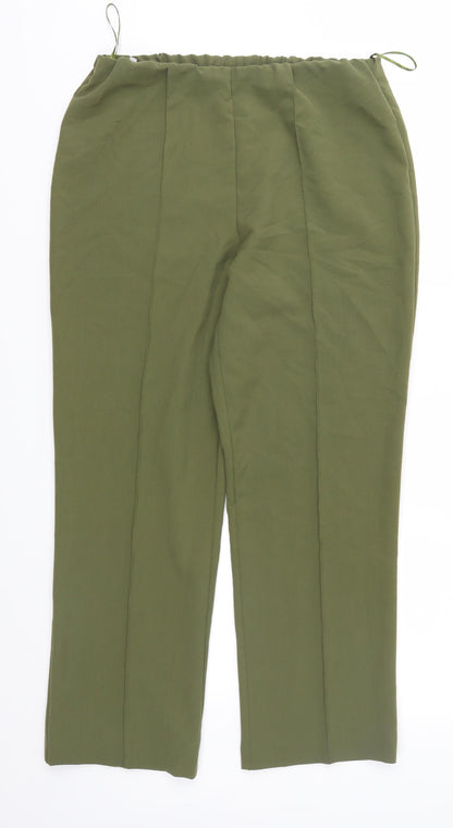 Additional front view of Classics women’s green trousers, size UK 32, in, 27-inch leg