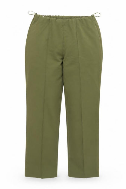 Front view of Classics women’s green trousers, size UK 32, in, 27-inch leg