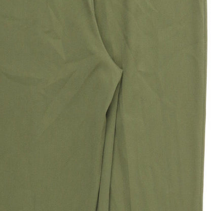 Brand and care label for Classics women’s green trousers, size UK 32, in, 27-inch leg