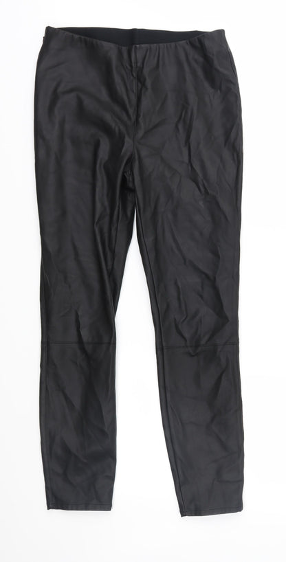 Additional front view of Preworn women’s black trousers, size UK 10, 28-inch leg