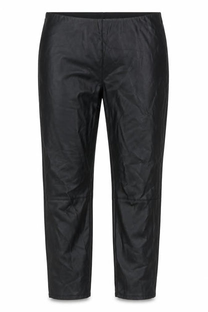 Front view of Preworn women’s black trousers, size UK 10, 28-inch leg