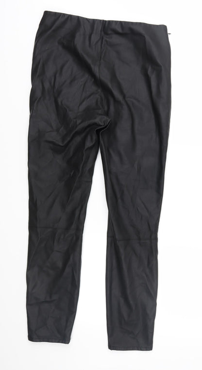 Back view of Preworn women’s black trousers, size UK 10, 28-inch leg
