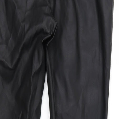 Brand and care label for Preworn women’s black trousers, size UK 10, 28-inch leg
