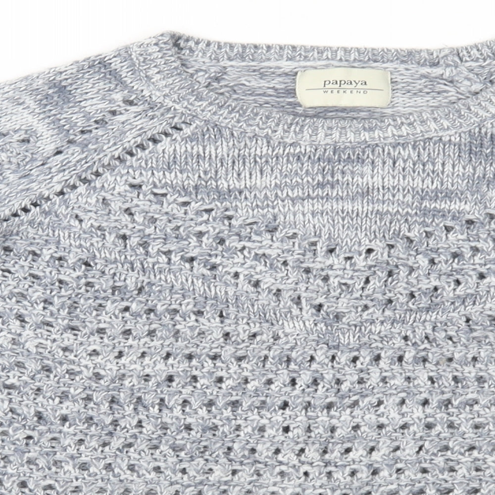 Papaya Womens Grey  Knit Pullover Jumper Size L