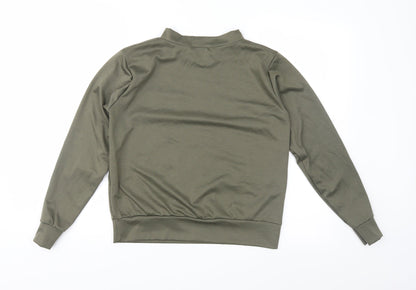 Additional front view of AX Paris women’s green pullover sweatshirt, size M