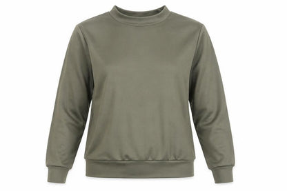 Front view of AX Paris women’s green pullover sweatshirt, size M