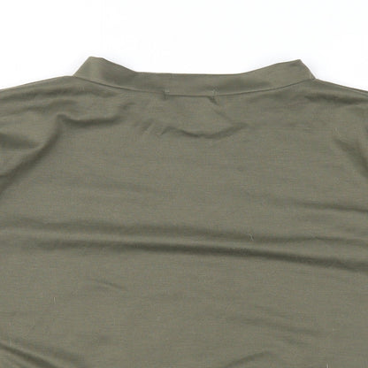 Close-up detail of AX Paris women’s green pullover sweatshirt, size M
