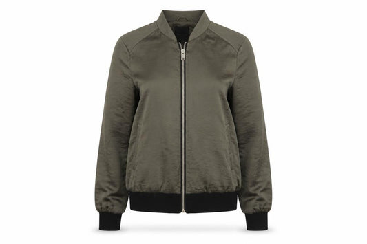 Front view of New Look women’s green jacket, size UK 10