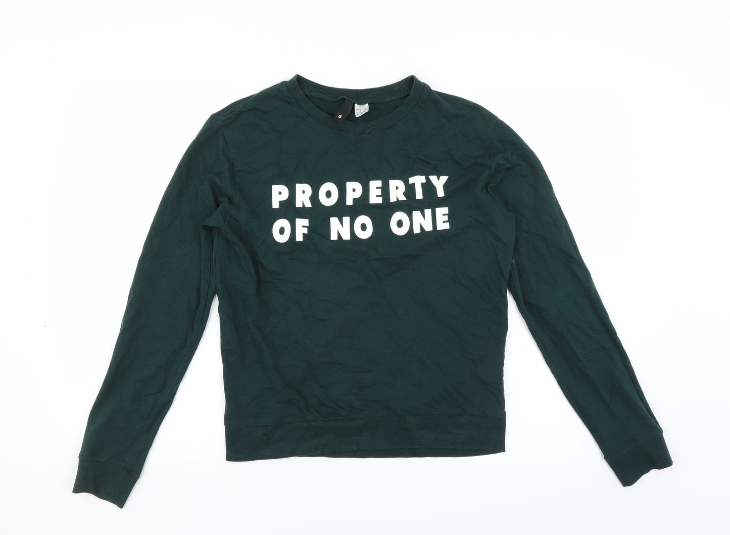 Divided by H&M Womens Green   Pullover Sweatshirt Size S  - property of no one