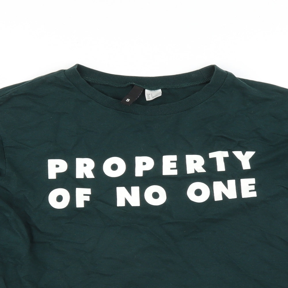 Divided by H&M Womens Green   Pullover Sweatshirt Size S  - property of no one