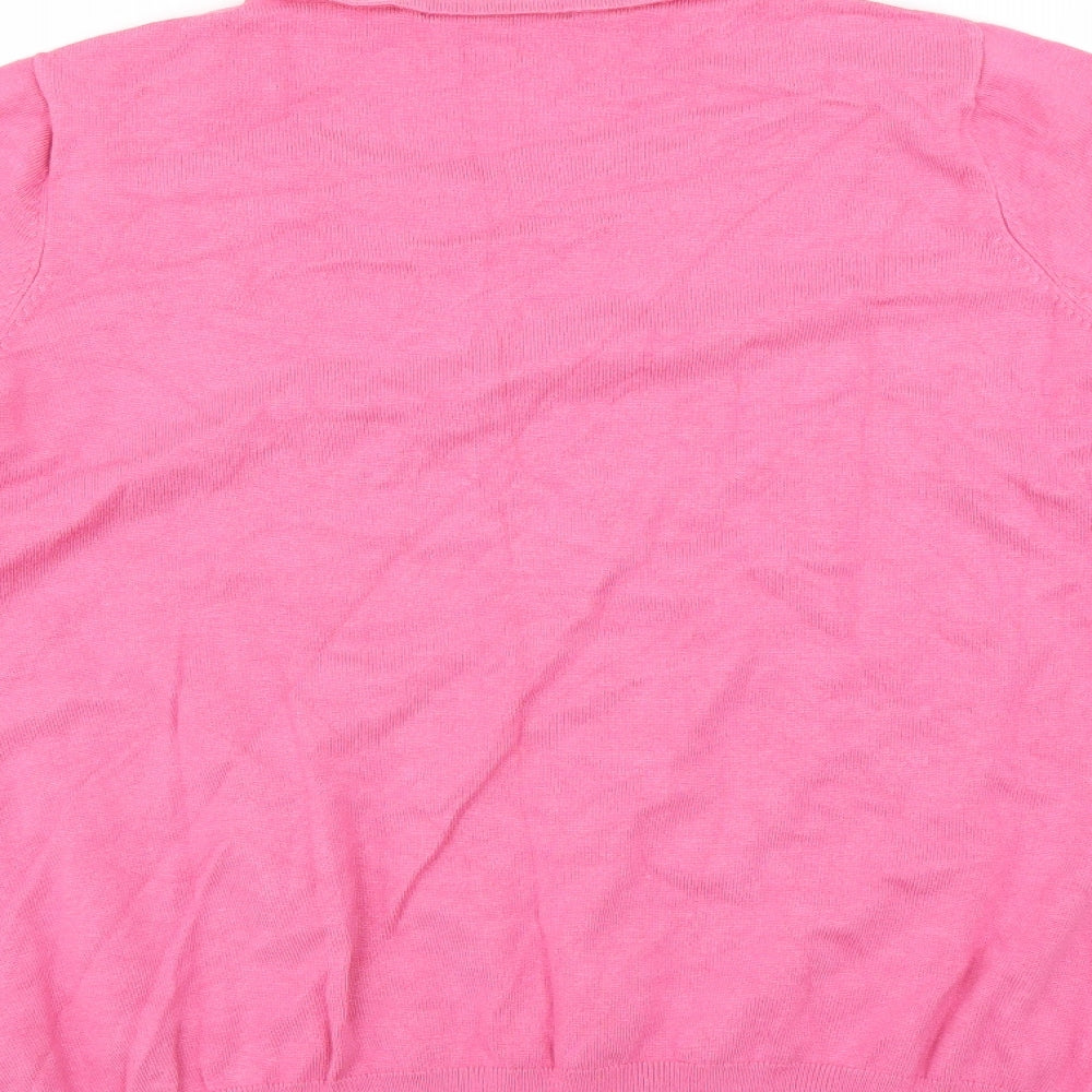 BM Collection Womens Pink   Pullover Jumper Size L  - beaded neckline