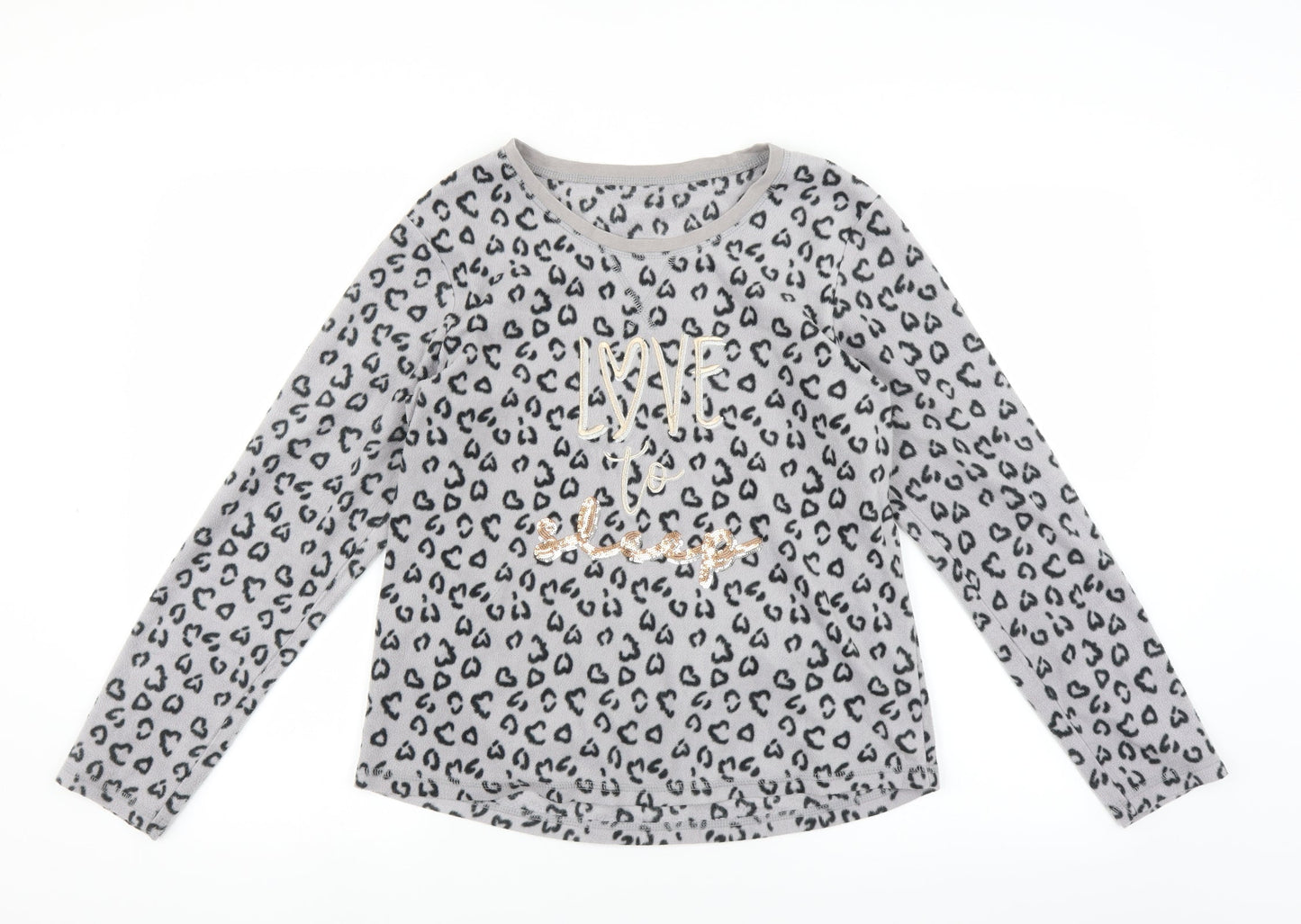 George Womens Grey Solid Fleece Top Pyjama Top Size 8  - Love to Sleep