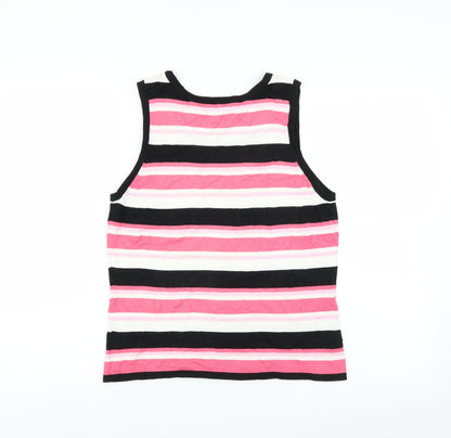 Back view of TEXT women’s pink striped jumper, size L