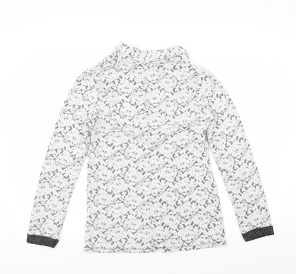 Back view of Dorothy Perkins women’s grey floral jacket blazer, size UK 10