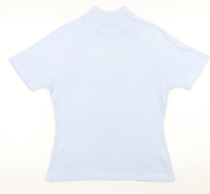 Back view of Asda George women’s blue basic t-shirt, size UK 12