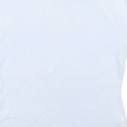 Brand and care label for Asda George women’s blue basic t-shirt, size UK 12