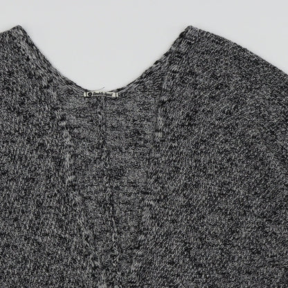 Close-up detail of double agent women’s grey cardigan jumper, size M