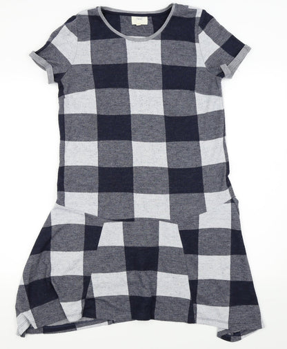 Next Womens Blue Check  Fit & Flare  Size 10