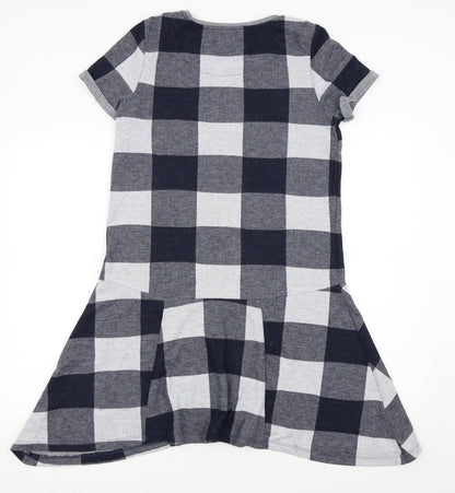 Next Womens Blue Check  Fit & Flare  Size 10