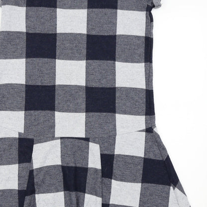 Next Womens Blue Check  Fit & Flare  Size 10