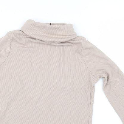 Close-up detail of New Look women’s beige jumper, size UK 12