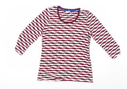 Additional front view of Dash women’s red striped basic t-shirt, size UK 10