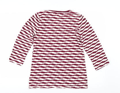Back view of Dash women’s red striped basic t-shirt, size UK 10