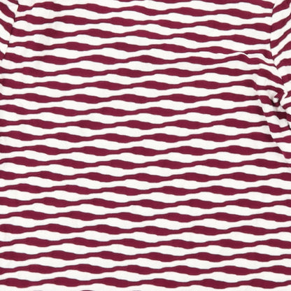 Brand and care label for Dash women’s red striped basic t-shirt, size UK 10