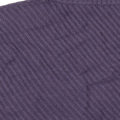 Brand and care label for Dash women’s purple jumper, size S