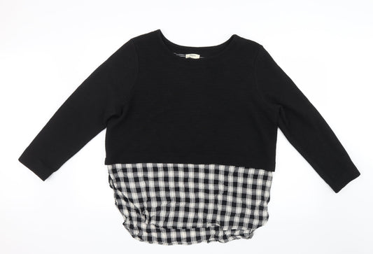 Papaya Womens Black Geometric Knit Pullover Jumper Size 18